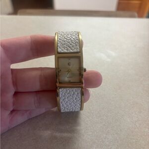 Gold and White Textured Watch